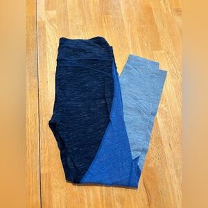 GAP Women's Navy and Light Blue Leggings M